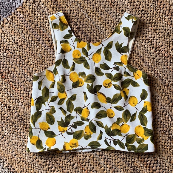 Zara Tops - ZARA Lemon Cropped Sleeveless Top